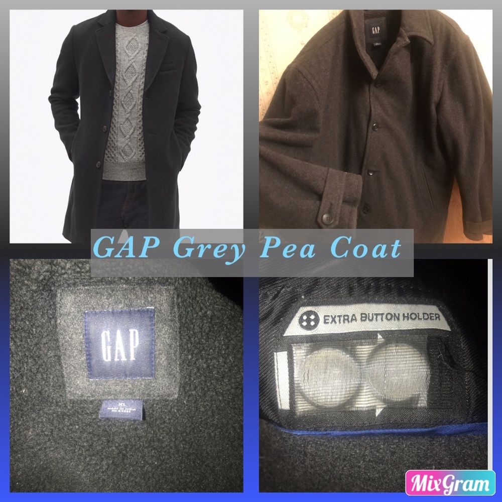 GAP Pea Coat Charcoal Gray